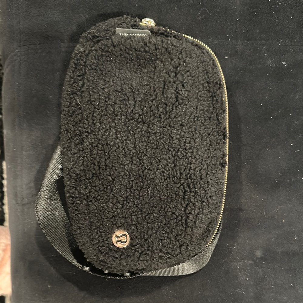 Lululemon Black Crossbody Bag with Gold Zipper